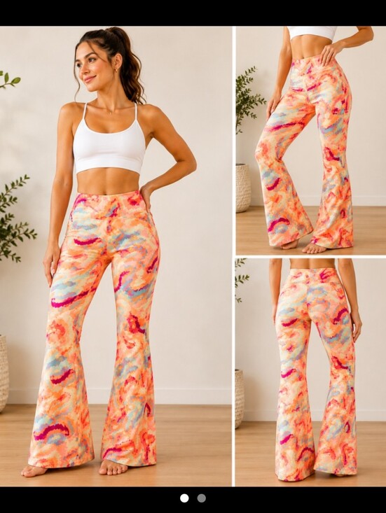 FP Movement by Free People Pants - Free People Movement "All That" Wide Leg Tie Dye Printed Pants Athleisure SZ XS